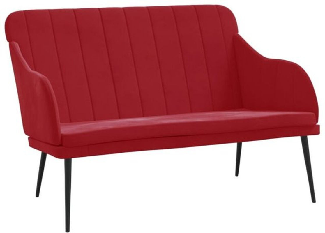 Sitzbank mit Rückenlehne von vidaxl in Rot aus Samt und Metall, Modern, B/T/H: 110 x 76 x 80 cm - Bild 1