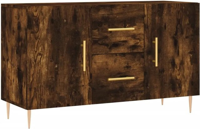 vidaXL Sideboard in Räuchereiche, modern, braun, B/T/H: 100 x 36 x 60 cm - Bild 1