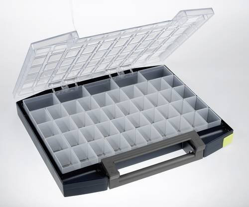 Raaco Sortimentskoffer Boxxser mit 45 Fächern und Profilraster, transparent, B: 42,0 cm, T: 36,1 cm, H: 5,5 cm - Bild 1