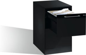 C+P Hängeregistraturschrank Asisto für Hängehefter DIN A4, 2 Schübe, einbahnig, Schwarzgrau, Stahl, mit Schloss - Bild 1