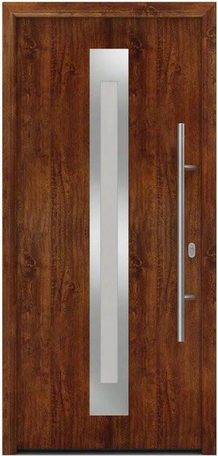 EcoStar Haustür Isopro IP 770S mit Glaseinsatz in Dark Oak, Farbe: Braun, B/H: 110 x 210 cm, DIN Rechts - Bild 1