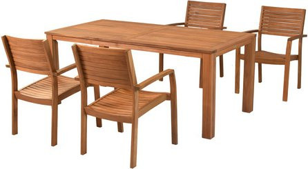 MERXX Gartenmöbel-Diningset Batavia aus Akazienholz, 5-teilig, braun, Tisch und 4 Stühle - Bild 1