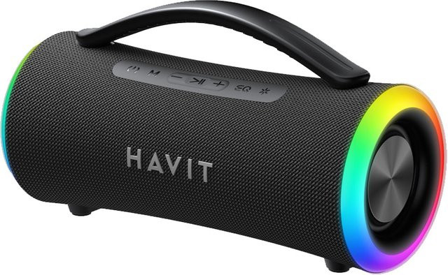 Tragbarer Bluetooth-Lautsprecher HAVIT SK834BT mit RGB-Beleuchtung, 2 x 5W, Wasserdicht, Schwarz - Bild 1