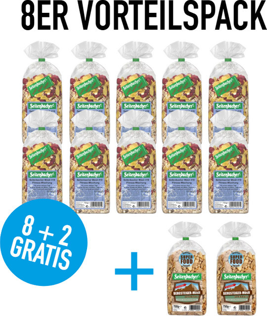Seitenbacher Müsli Fitness Mischung & Bergsteiger Mischung 10 x 750 g - Bild 1