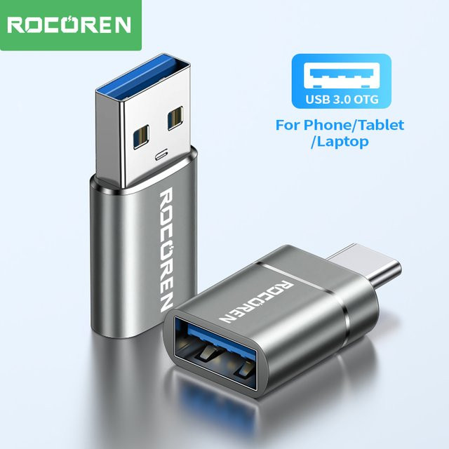 Rocoren USB Typ C OTG-Adapter mit USB 3.0 Konverter für USB-A auf USB-C mit 5 Gbit/s Datenübertragung - Bild 1