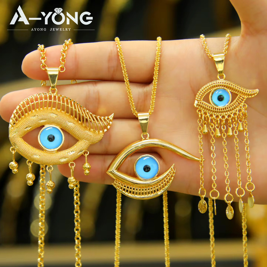 A-YONG AYONG JEWELRY Charm-Anhänger, Türkische blaue Augen, Gold, Damen - Bild 3