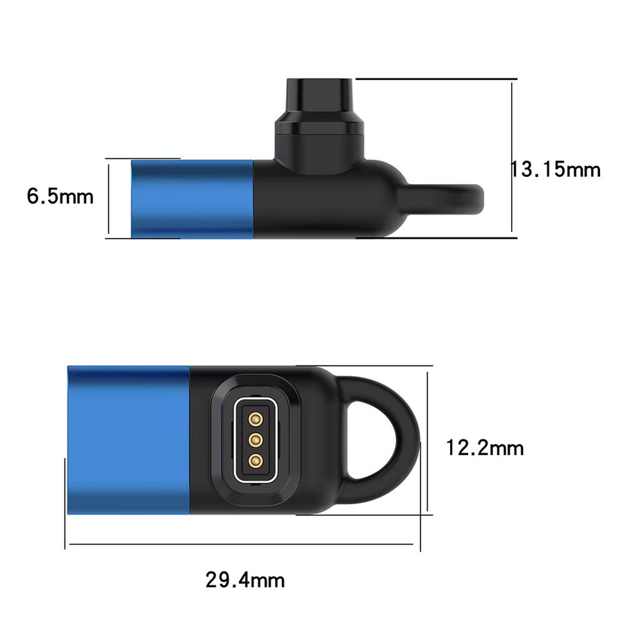 iHZCPRO USB-C Konverter-Ladegerät für Coros Smartwatches, passend für Coros Pace 3, Pace 2, Apex 2 Pro, Apex 42 mm und Vertix 2, Blau - Bild 2
