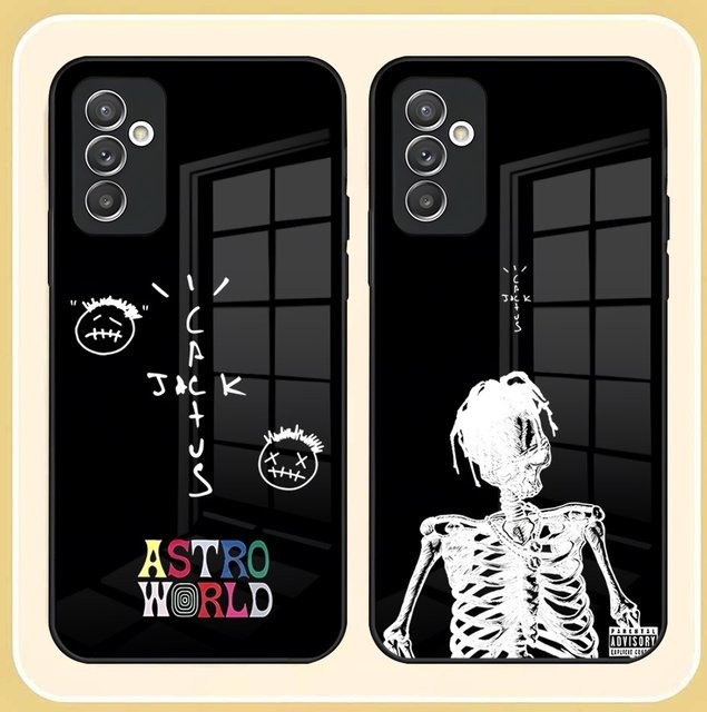 Cactus Jack Handyhülle für Samsung Galaxy S25 Ultra S24 FE S23 S22 S21 Plus S20 A54 A34 A53 A16 mit Glasabdeckung in Schwarz - Bild 1