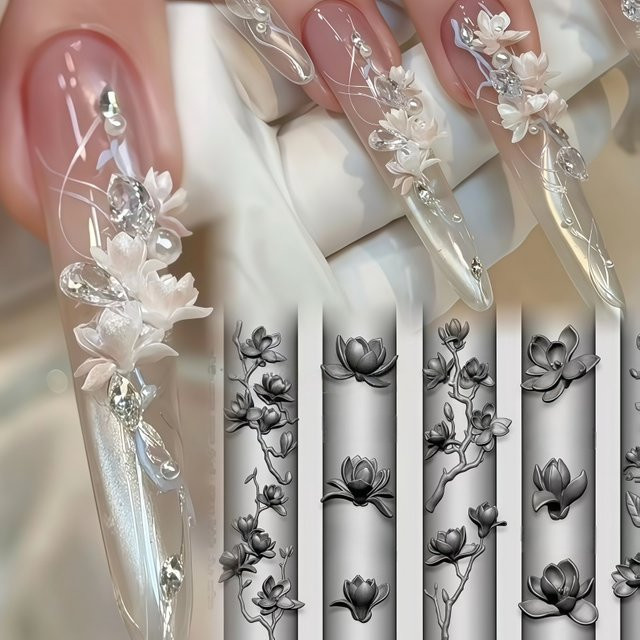 Transparente Silikonform für Nagelkunst, Blumenmuster und Schnitzereien - Bild 1