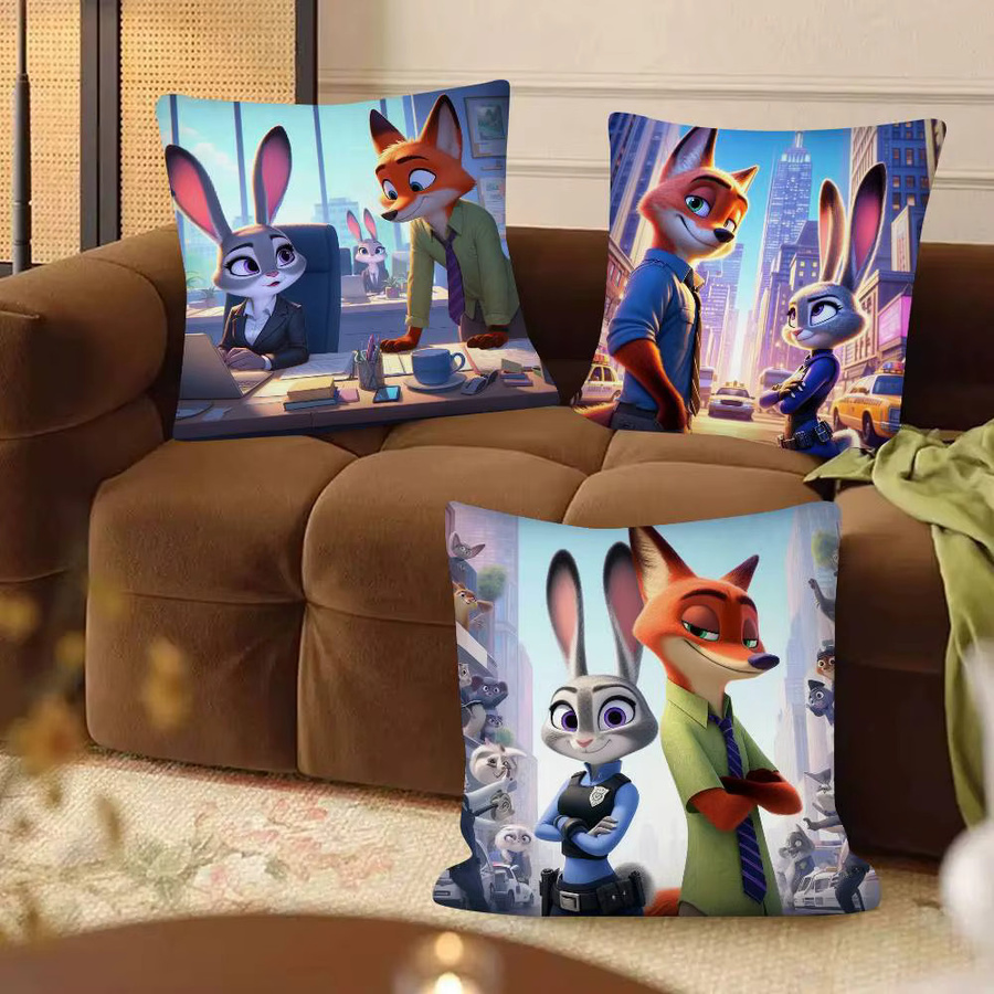 Bilibili Zootopia 2 Kissenbezug quadratisch, Mehrfarbig, B/B/B: 40 x 40 x 40 cm - Bild 3