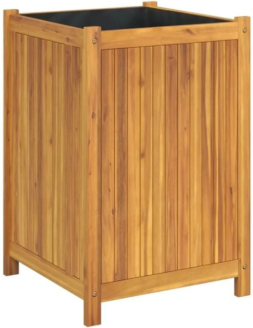 vidaXL Pflanzkübel mit Einlage aus Akazien-Massivholz in Braun, B/T/H: 50 x 50 x 75 cm - Bild 1