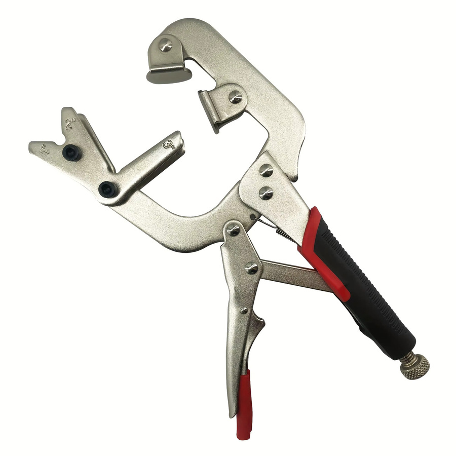 MacWork 10-Zoll Schweißrohrzangenklemme Schnellspanner C-Klemme mit großen V-Pads in Grau und Silber - Bild 2