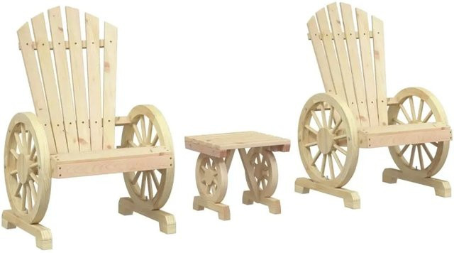 vidaXL 3-teiliges Garten-Lounge-Set aus Tannen-Massivholz in Beige im Adirondack-Stil - Bild 1