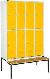 Schäfer Shop Select Kleiderspind mit 4x2 Abteilen, Sitzbank und Zylinderschloss, Farbe: Rapsgelb - Bild 1