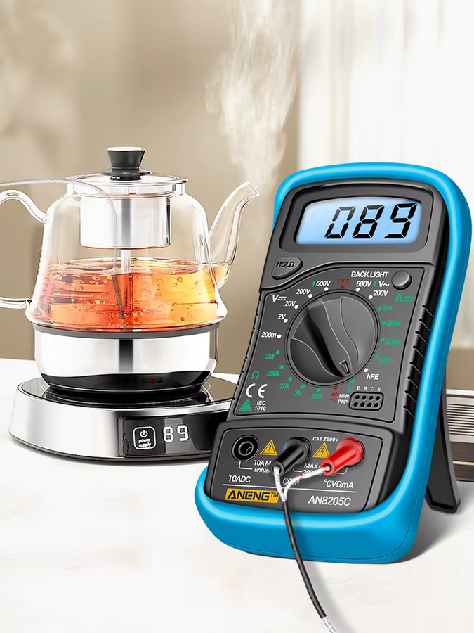 ANENG AN8205C Digitales Multimeter 600V AC DC 10A mit Hintergrundbeleuchtung in Blau für Heimwerkstatt und Autoelektrik - Bild 6