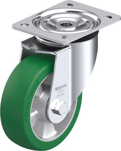 Blickle L-ALST 150K Lenkrolle in Silber und Grün mit Aluminium, Rad-Durchmesser: 150 mm, Tragfähigkeit (max.): 400 kg - Bild 1