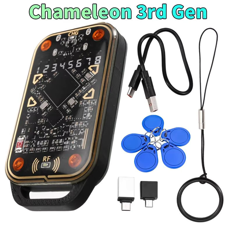 CJSD Chameleon Ultra V3.0 RFID Smart Card Emulator Lesegerät mit 5x UID Schlüsselanhängern zum Kopieren von 125kHz und 13,56MHz ID IC Tags in Schwarz und Transparent - Bild 3