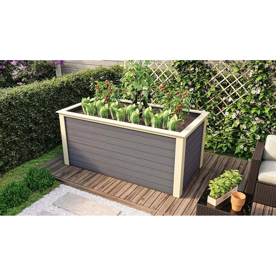 Karibu Hochbeet aus Fichte in Terragrau B: 254 cm, T: 94 cm, H: 92 cm - Bild 2