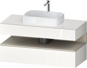 Duravit Waschtischunterschrank Qatego in Weiß, Wandhängend mit 1 Schublade, B/T/H: 120 x 55 x 60 cm - Bild 1