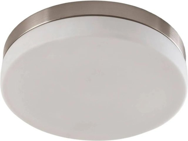 Lindby Deckenlampe Amilia Badezimmerleuchte aus Metall und Glas in Weiß und satiniertem Nickel, 3-flammig, E27, IP44, Durchmesser: 45 cm, Höhe: 30 cm, Tiefe: 30 cm - Bild 1