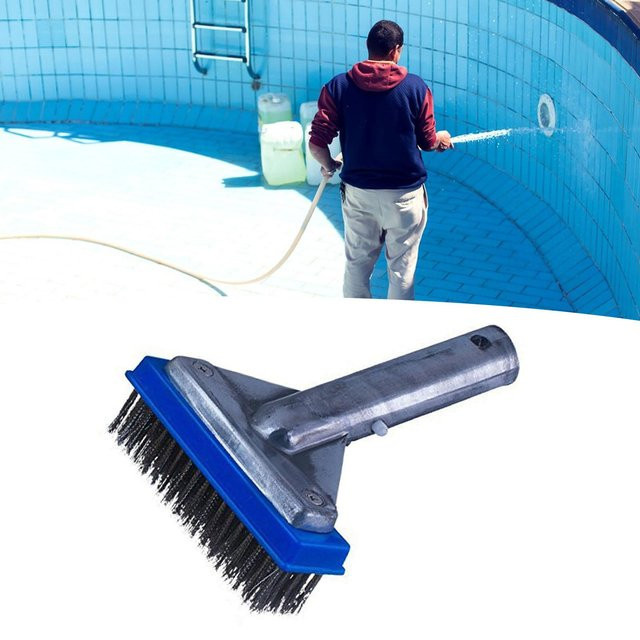Poolreinigerbürste mit Edelstahlborsten und Aluminiumlegierungsgriff für Schwimmbecken und Betonflächen - Bild 1