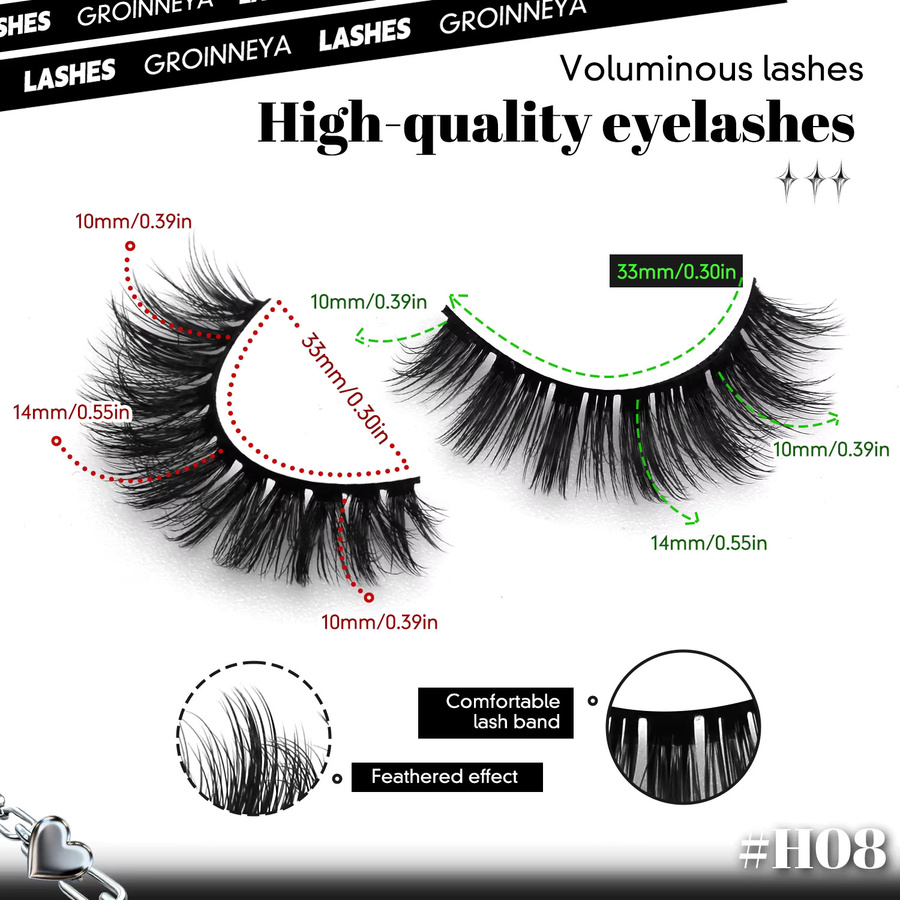LASVIREY Falsche Wimpern, 5/20 Paar, Black, Unisex - Bild 6