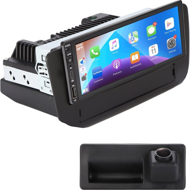 Android Autoradio mit Bluetooth, WLAN, CarPlay, GPS-Navigation und AHD-Rückfahrkamera für Audi A1 8X 8X1 8XK 8XF Q3 8U MMI Quattro S Line in Schwarz - Bild 1