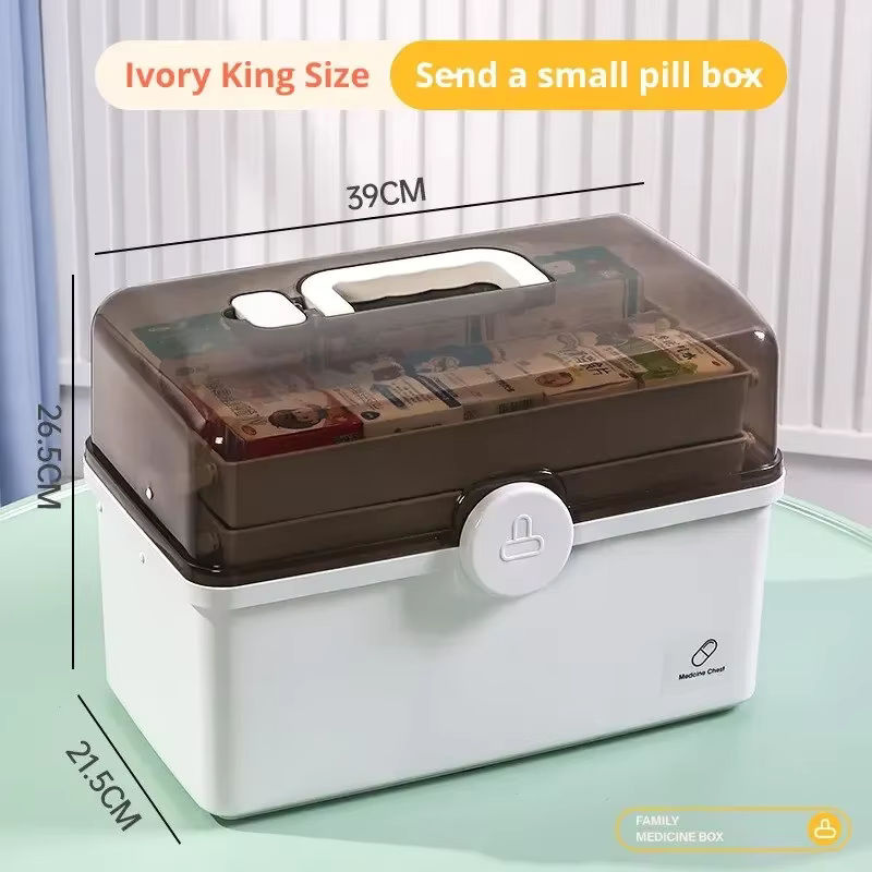 Medizinbox mit großer Kapazität zur mehrschichtigen Aufbewahrung von Medikamenten und Erste-Hilfe-Sets - Bild 5