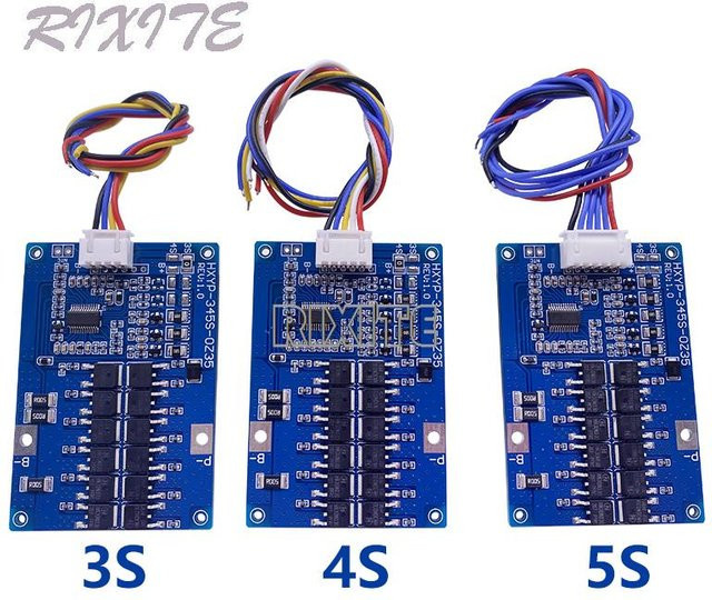 RIXITE Li-Ion Lithium Batterie BMS Schutzmodul für 18650 Akkus mit Temperaturkontrolle in Blau - Bild 1