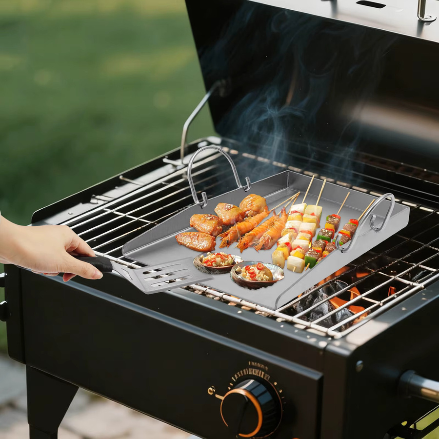 Weber Universelle Grillplatte aus Edelstahl für Gas- und Holzkohlegrills, passend für die Weber Genesis-Serie, Breite: 40,0 cm, Tiefe: 30,0 cm, Höhe: 4,4 cm - Bild 2