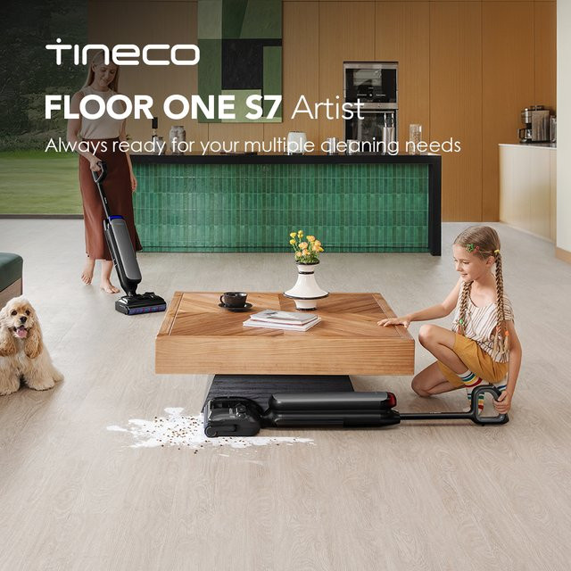Tineco Floor One S7 Artist Nass-Trocken-Staubsauger in Schwarz mit Anti-Tangle Design und Heißlufttrocknung - Bild 1