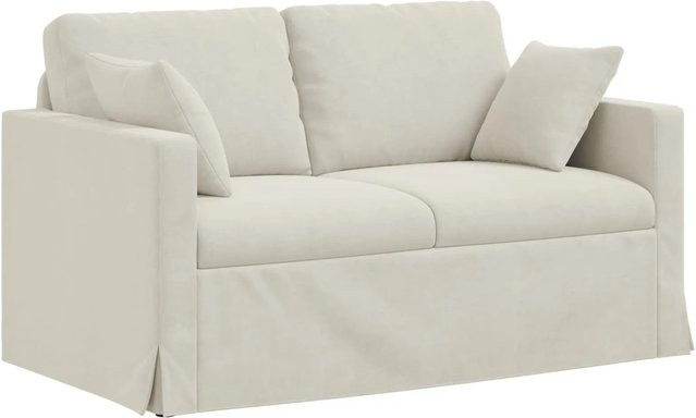 vidaXL Sofa in Creme mit Samtbezug und Metallrahmen, Breite: 138 cm, Tiefe: 78 cm, Höhe: 80 cm - Bild 1