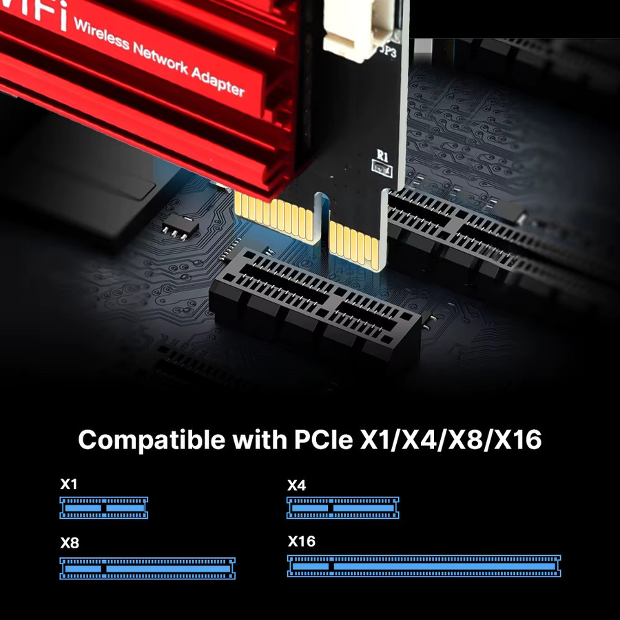 Fenvi WiFi 6E AX210 PCIe WLAN-Adapter mit Bluetooth 5.4, Tri-Band Dual-Band Netzwerkkarte für 2,4 GHz, 5 GHz und 6 GHz, kompatibel mit Windows 10 und 11 - Bild 4