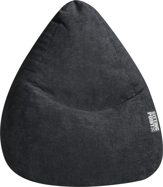 Sitting Point Sitzsack Beanbag Alfa XL, Schwarz, B/H: 70 x 110 cm - Bild 1