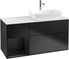 V&B Waschtischunterschrank Finion in Blau lackiert mit Regal, Breite: 120 cm, Tiefe: 50,1 cm, Höhe: 50,1 cm - Bild 1
