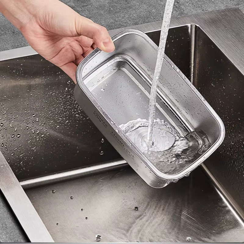 COOKER KING Edelstahl Lebensmittel-Aufbewahrungsbox, silber, auslaufsicher und tragbar - Bild 4