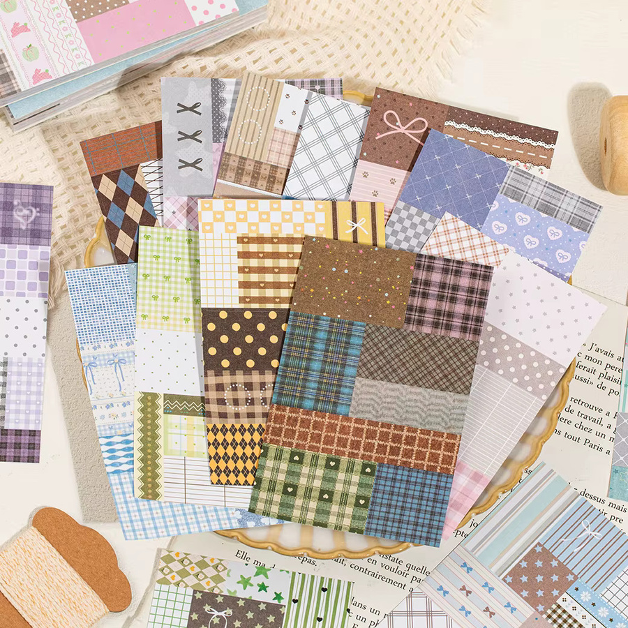 JIANQI Kreatives Gitter-Stanzsticker-Buch mit 30 Blatt für DIY Scrapbooking und Tagebuch-Dekoration in Multicolour - Bild 2