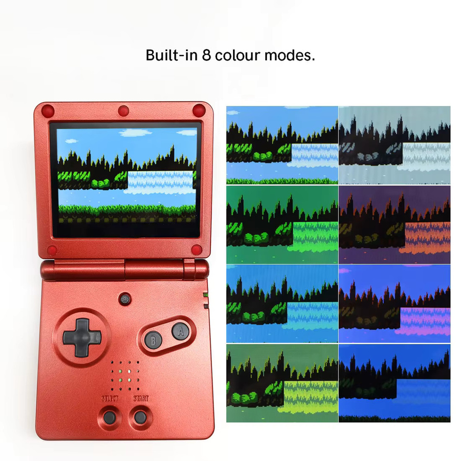 Laminierter IPS LCD-Bildschirm V5 mit MOD Hintergrundbeleuchtung und OSD-Menü für Game Boy Advance SP in Glacier - Bild 2