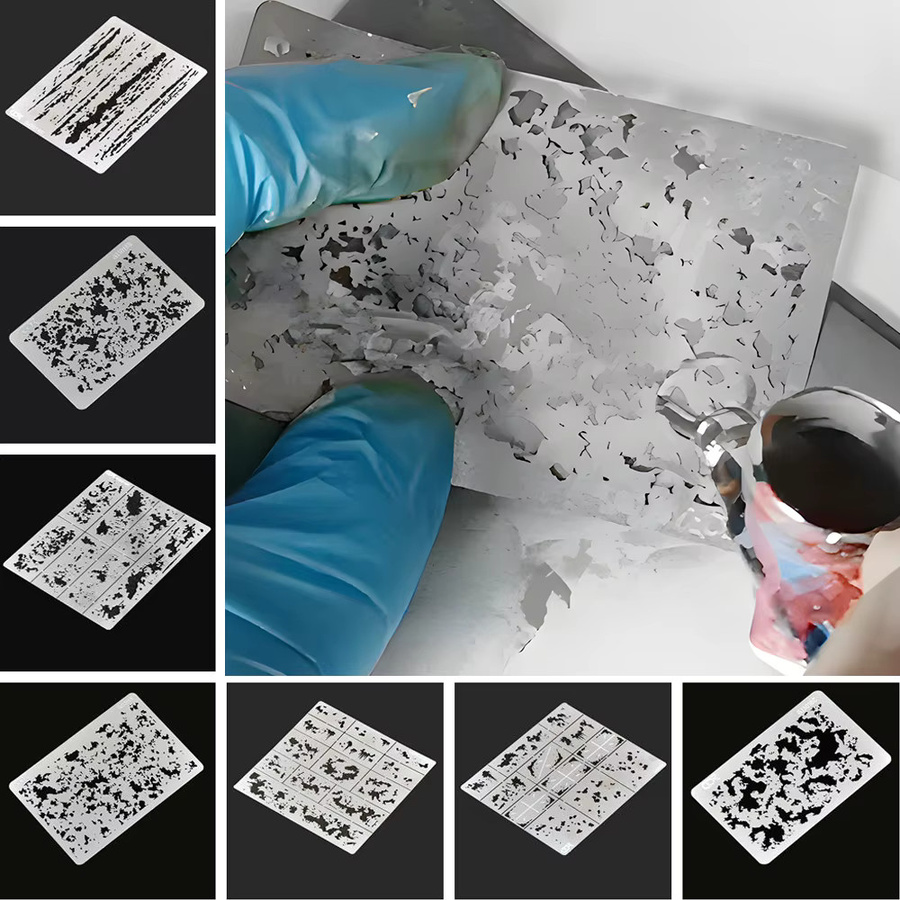 SANMERSEN Schlamm Splatter Verwitterung Airbrush Schablonen, Metall, Zubehör - Bild 2