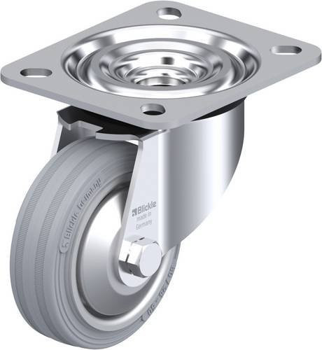 Blickle Lenkrolle L-V 80R-SG-FA in Silber/Grau mit 80mm Rad-Durchmesser und 50kg Tragfähigkeit - Bild 1