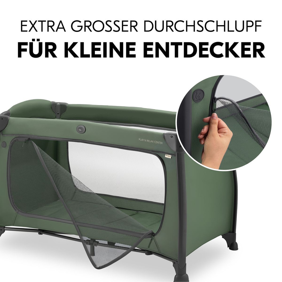 Hauck Reisebett Set Play N Relax Center mit Komfort Matratze und Spielzelt in Plants Dark Green - Bild 7