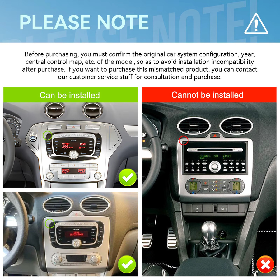 Podofo 8 Core Multimedia-Player für Ford Focus mit Android Auto, Apple CarPlay, GPS, Bluetooth und 4+64GB in Schwarz - Bild 2
