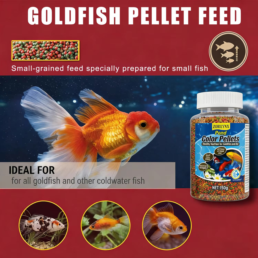 ZORILYNX Teich-Farbpellets Fischfutter zur Farbverstärkung, 150g - Bild 2