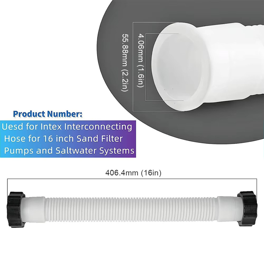 Intex Poolpumpenschlauch 16 Zoll in Weiß für Filterpumpen und Salzwassersysteme - Bild 4
