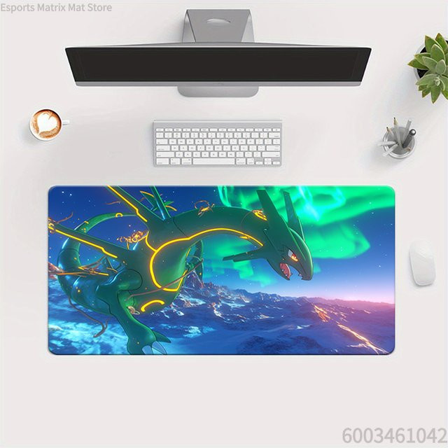 Potdemiel Gaming-Mauspad Anime Pokemon Rayquaza, wasserdicht und rutschfest, Schreibtischunterlage in Multicolour - Bild 1