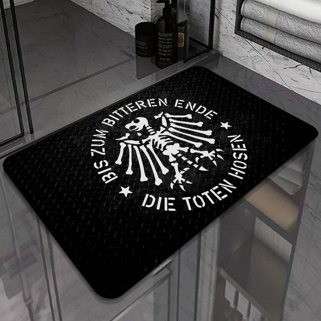LjqOne Die Toten Hosen Rockband Fußmatte, rutschfest und waschbar, Farbe: Schwarz, B/L: 80 x 160 cm - Bild 1