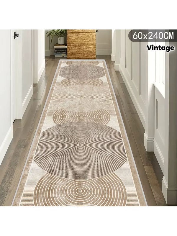 VIKAMA Minimalistischer Linienteppich in Beige, abstrakter rechteckiger Teppich, rutschfest und strapazierfähig für Flur, Küche oder Schlafzimmer - Bild 7