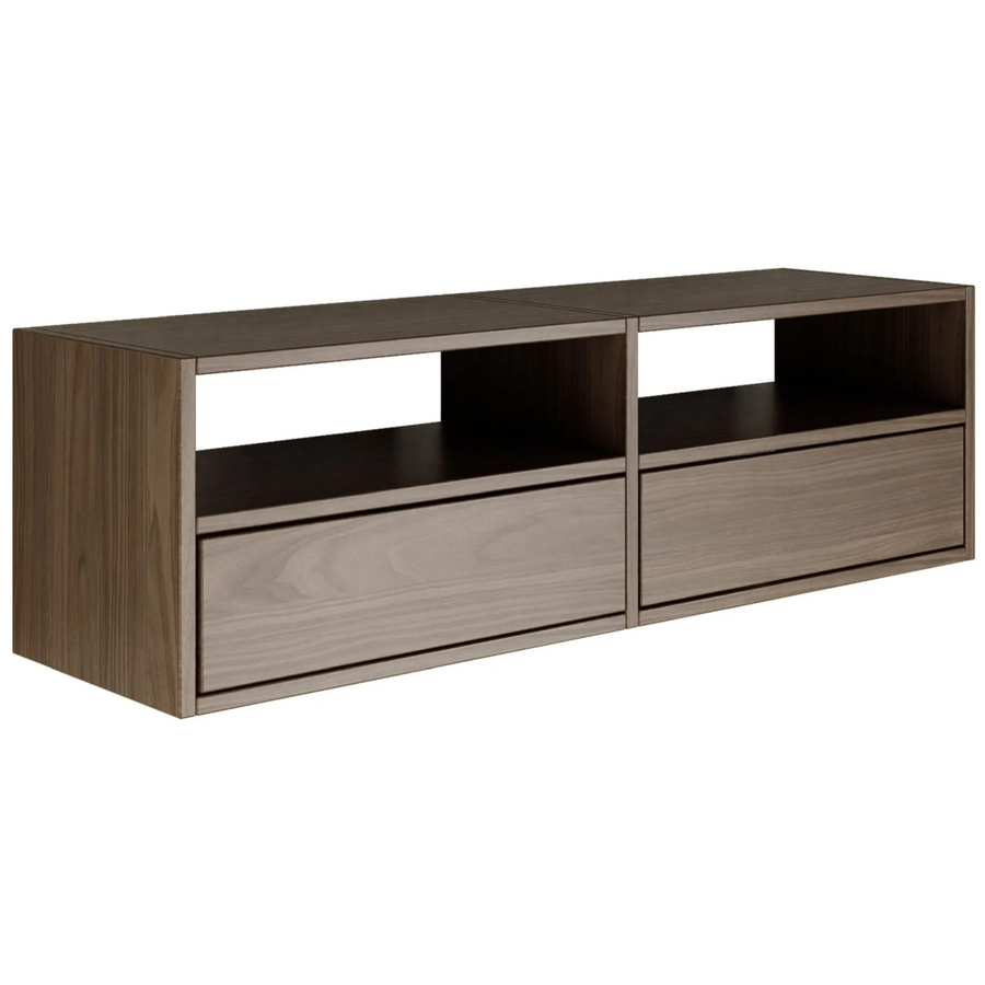 Selsey TV-Hängeboard Framme in Holzoptik Walnuss mit offenen Ablagen, Breite: 100,6 cm, Tiefe: 30,0 cm, Höhe: 30,0 cm - Bild 2