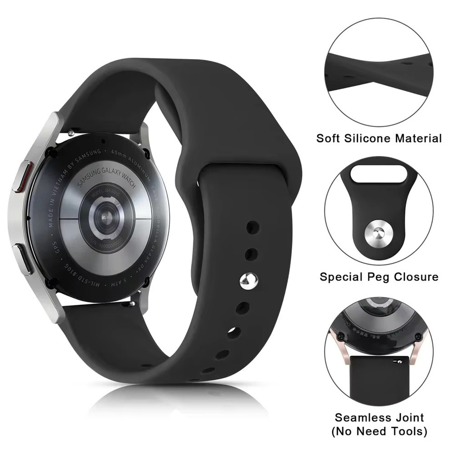 Amazfit Uhrenarmband Silikon, black, 20mm 22mm - Bild 1