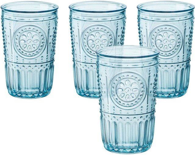 Bormioli Rocco Wassergläser Romantic Blau, 4 Stück, 340 ml pro Glas - Bild 1